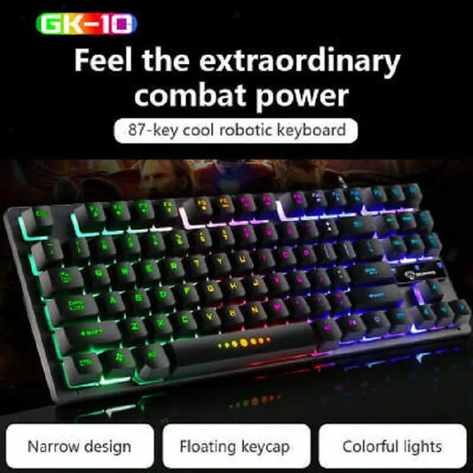 Game Mechanical Keyboard 87 Keys RGB Backlit LED